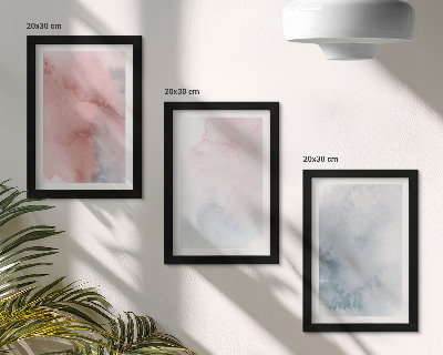 Composizione di 3 quadri Acquerelli pastello su tela, texture colorate