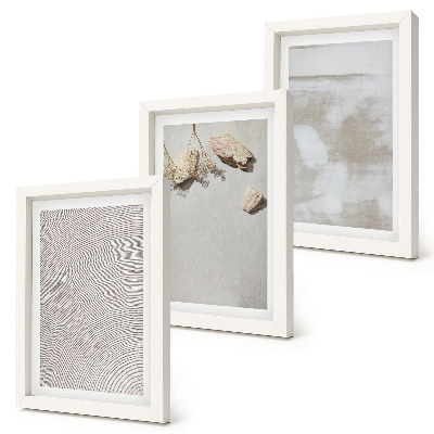 Composizione di 3 quadri Sabbia, pietre e texture consumata in stile boho