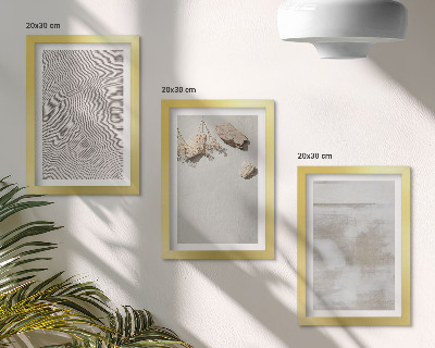 Composizione di 3 quadri Sabbia, pietre e texture consumata in stile boho
