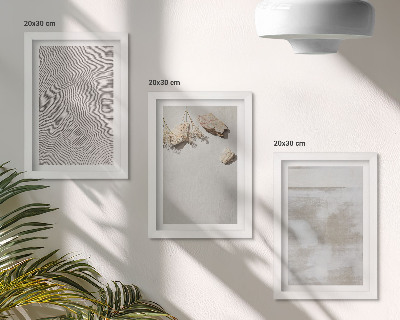 Composizione di 3 quadri Sabbia, pietre e texture consumata in stile boho