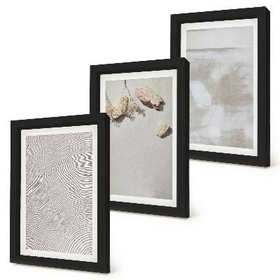 Composizione di 3 quadri Sabbia, pietre e texture consumata in stile boho