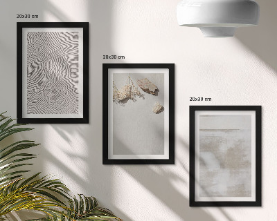 Composizione di 3 quadri Sabbia, pietre e texture consumata in stile boho