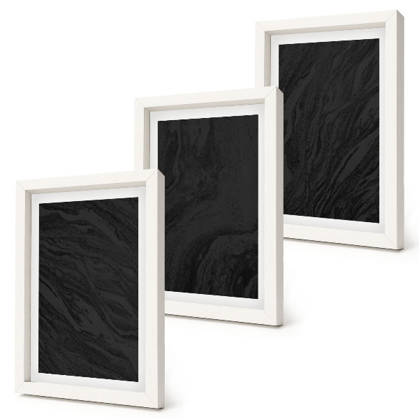 Trittico incorniciato Texture eleganti in marmo scuro in uno stile glamour