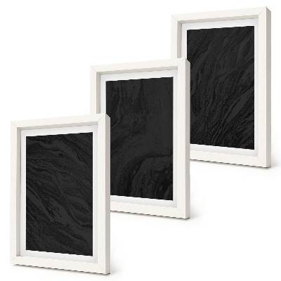 Trittico incorniciato Texture eleganti in marmo scuro in uno stile glamour