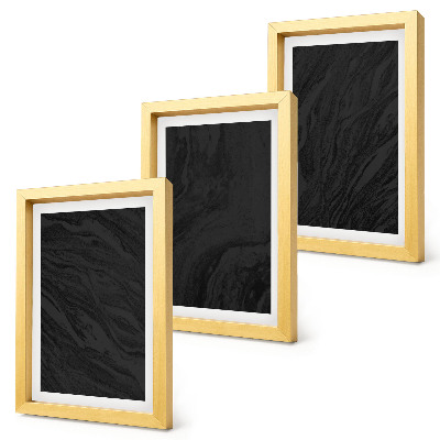 Trittico incorniciato Texture eleganti in marmo scuro in uno stile glamour