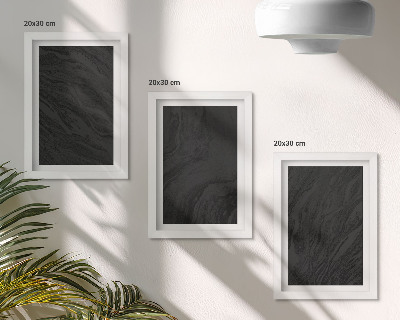 Trittico incorniciato Texture eleganti in marmo scuro in uno stile glamour
