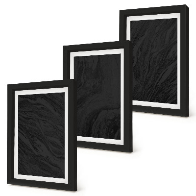 Trittico incorniciato Texture eleganti in marmo scuro in uno stile glamour