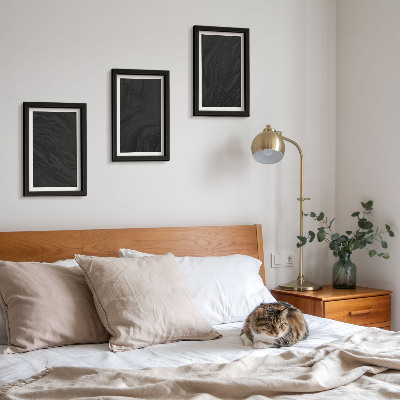 Trittico incorniciato Texture eleganti in marmo scuro in uno stile glamour