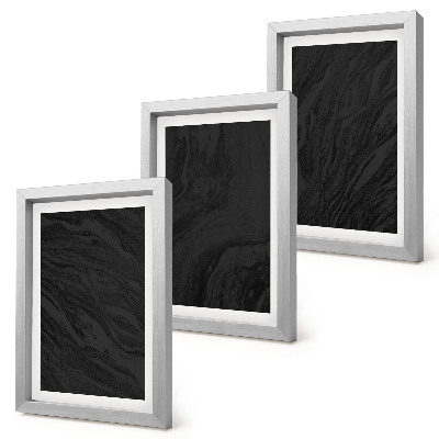 Trittico incorniciato Texture eleganti in marmo scuro in uno stile glamour