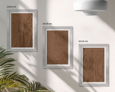Trittico incorniciato Motivo del legno, trama della corteccia d'albero, minimalismo