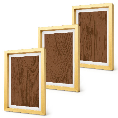 Trittico incorniciato Motivo del legno, trama della corteccia d'albero, minimalismo