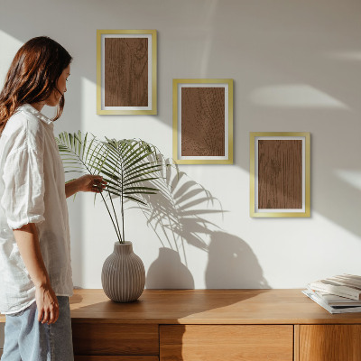 Trittico incorniciato Motivo del legno, trama della corteccia d'albero, minimalismo
