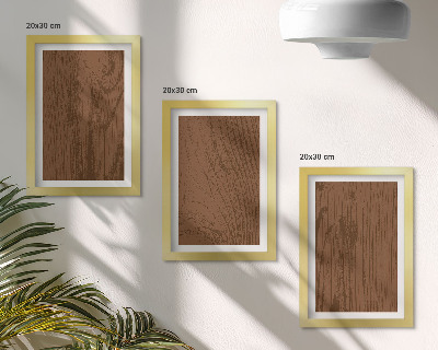 Trittico incorniciato Motivo del legno, trama della corteccia d'albero, minimalismo