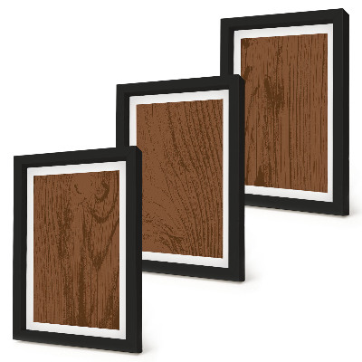 Trittico incorniciato Motivo del legno, trama della corteccia d'albero, minimalismo