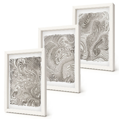 Composizione di 3 quadri pittura astratta dalle forme moderne