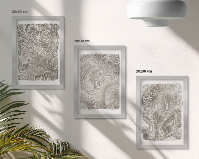 Composizione di 3 quadri pittura astratta dalle forme moderne