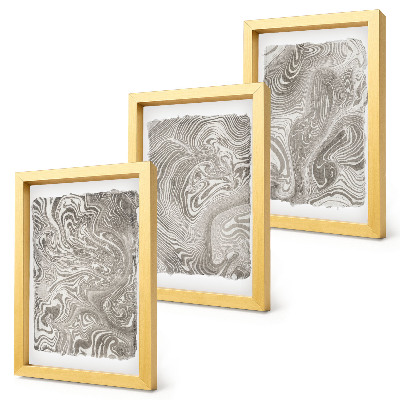 Composizione di 3 quadri pittura astratta dalle forme moderne
