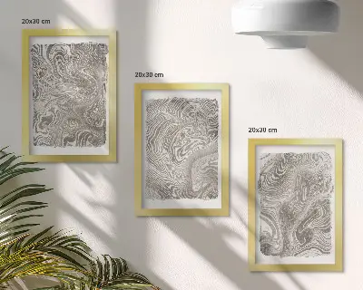 Trittico di quadri pittura astratta con forme moderne