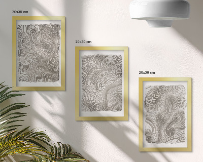 Composizione di 3 quadri pittura astratta dalle forme moderne