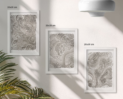 Composizione di 3 quadri pittura astratta dalle forme moderne