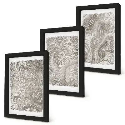 Trittico di quadri pittura astratta con forme moderne