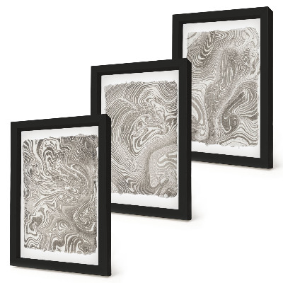Composizione di 3 quadri pittura astratta dalle forme moderne