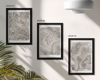 Composizione di 3 quadri pittura astratta dalle forme moderne