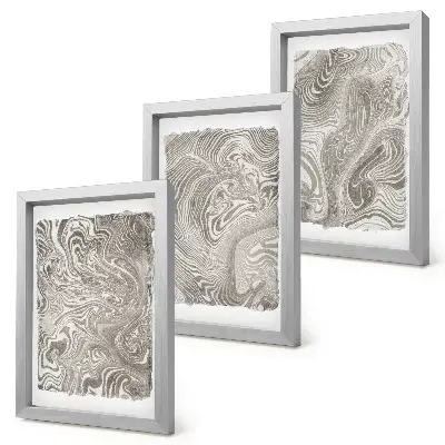 Trittico di quadri pittura astratta con forme moderne