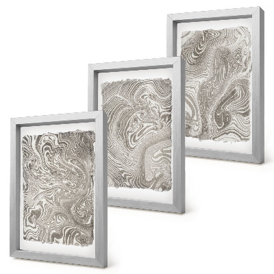 Composizione di 3 quadri pittura astratta dalle forme moderne