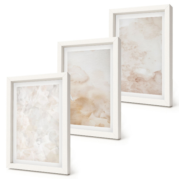 Trittico incorniciato Tessuti alla moda in tenui colori pastello