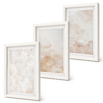 Trittico incorniciato Tessuti alla moda in tenui colori pastello
