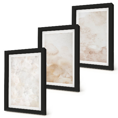 Trittico incorniciato Tessuti alla moda in tenui colori pastello