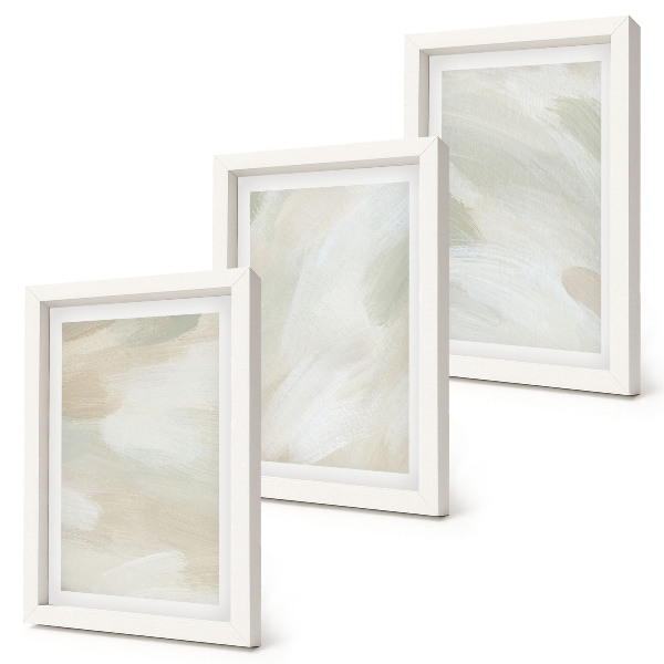 Trittico incorniciato Colori astratti brillanti su tela, delicato stile boho