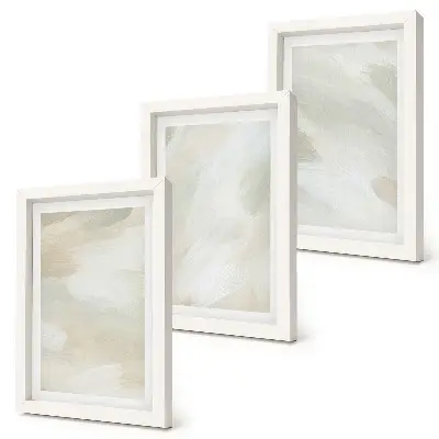 Trittico incorniciato con colori astratti brillanti su tela in stile boho delicato