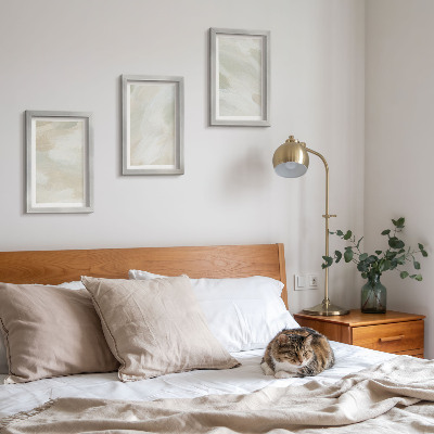 Trittico incorniciato Colori astratti brillanti su tela, delicato stile boho