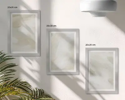Trittico incorniciato con colori astratti brillanti su tela in stile boho delicato