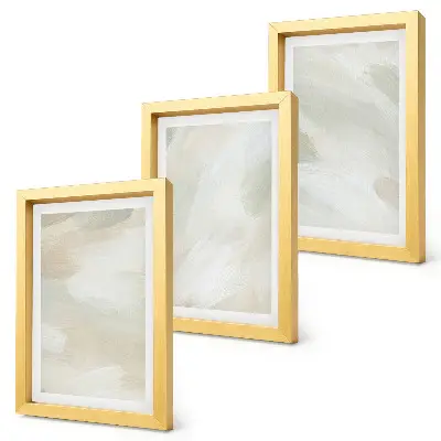 Trittico incorniciato con colori astratti brillanti su tela in stile boho delicato