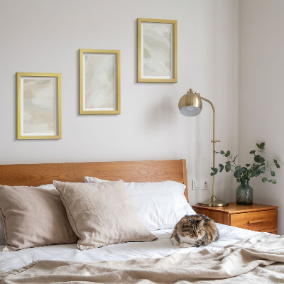 Trittico incorniciato Colori astratti brillanti su tela, delicato stile boho