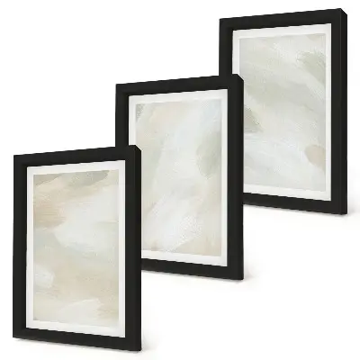 Trittico incorniciato con colori astratti brillanti su tela in stile boho delicato
