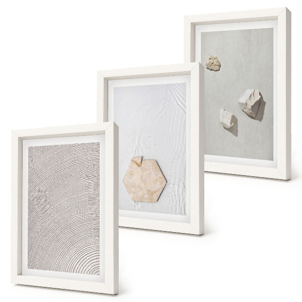Composizione di 3 quadri Texture leggere sulla sabbia, delicato stile boho