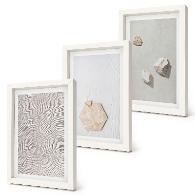 Composizione di 3 quadri Texture leggere sulla sabbia, delicato stile boho