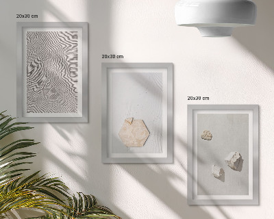 Composizione di 3 quadri Texture leggere sulla sabbia, delicato stile boho