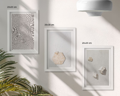 Composizione di 3 quadri Texture leggere sulla sabbia, delicato stile boho