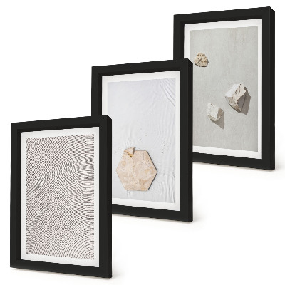 Composizione di 3 quadri Texture leggere sulla sabbia, delicato stile boho