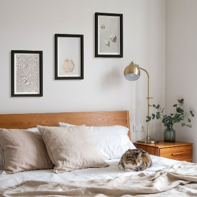 Composizione di 3 quadri Texture leggere sulla sabbia, delicato stile boho