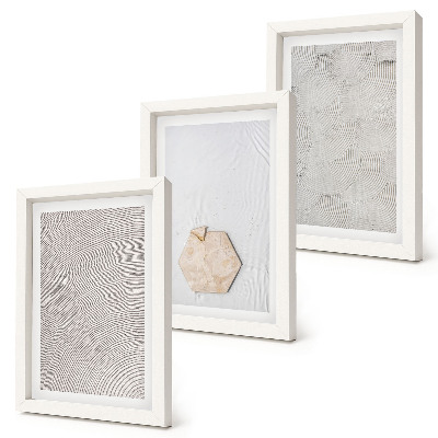 Trittico incorniciato Texture leggere sulla sabbia, delicato stile boho