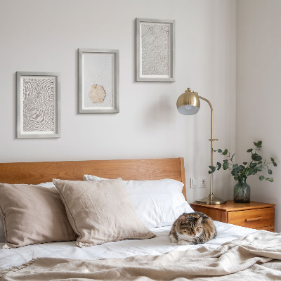 Trittico incorniciato Texture leggere sulla sabbia, delicato stile boho