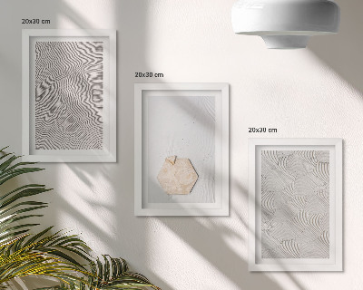 Trittico incorniciato Texture leggere sulla sabbia, delicato stile boho