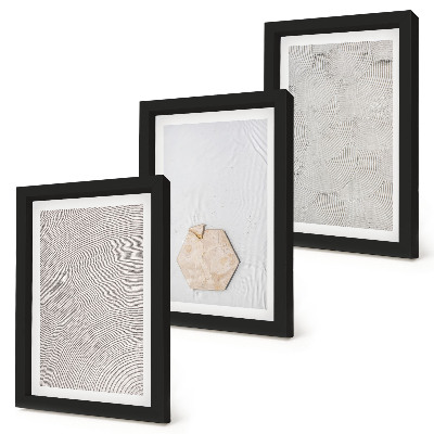 Trittico incorniciato Texture leggere sulla sabbia, delicato stile boho