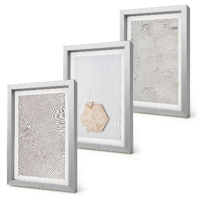Trittico incorniciato Texture leggere sulla sabbia, delicato stile boho
